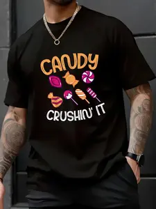 100% Cotton Unisex Candy Crushin it Candy T-Shirt, Men's Women's Shirt Top, Short Sleeve Tops Crewneck Tshirt