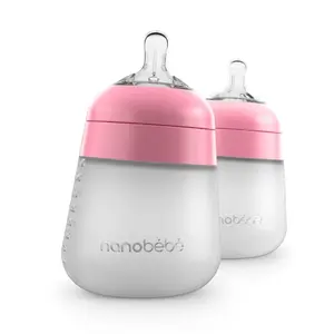Flexy Silicone Baby Bottles 2-Pack, Pink, 9oz, Baby Items Flexy Silicone Baby Bottles 2-Pack, Pink, 9oz, Baby Items
