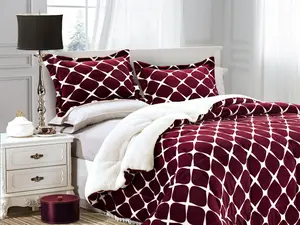 Mocassi 3 Piece Sherpa Bloomingdale - Softest, Coziest Premium Quality Heavy Weight Micro mink, Backing Reversible Down Alternative Micro-Suede