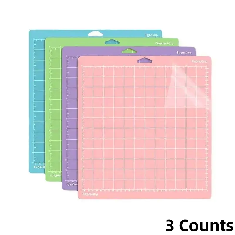 3 Counts Cutting Mat 12x12in, DIY Craft Supplies, Cutting Mat For Cricut Machine, Home Office 3 Counts Cutting Mat 12x12in, DIY Craft Supplies, Cutting Mat For Cricut Machine, Home Office
