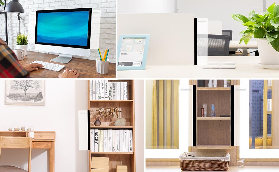 2Pcs Computer Monitor Memo Boards Sticky Note Holders For Home Office Desk Accessories Transparent Acrylic Desktop Organizers