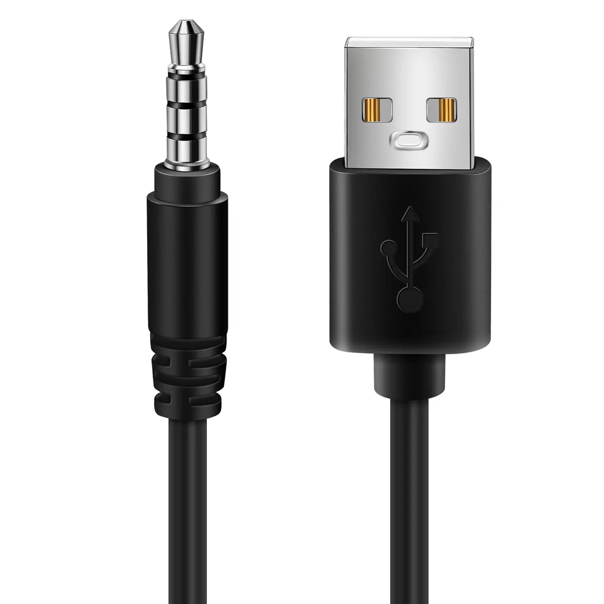 100% Brand New 3.5mm AUX Audio Plug Jack to USB 2.0 Male Converter Cable - 21cm Metal-Plastic Accessory with High Fidelity, Anti-Interference for Car MP3, Motorcycle Stereo Use, Automotive & Motorcycle Accessories