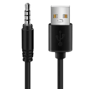 3.5mm Plug AUX Audio Jack to USB 2.0 Male Charger Cable Adapter Cord for Car MP3 3.5mm Plug AUX Audio Jack to USB 2.0 Male Charger Cable Adapter Cord for Car MP3