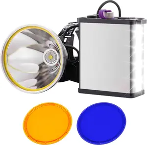 PINSAI High Power Coon Hunting Lights, Motion Sensor Mining LED Headlamp for Hunters, Super Bright High Lumens Rechargeable Headlight, Waterproof Head Spotlight Torch for Fishing Camping