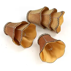 Fuloon Clip on Chandelier Lamp Shades, 3.14x5.51x4.72 in, Small Sconce Shades for Candelabra Bulbs, Rustic/European/French Country Style(6 Pack, Coffee)