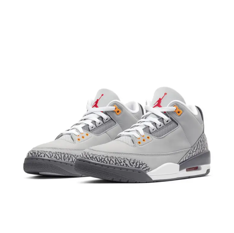 Vintage Mid Cut Casual Basketball Shoes, Smooth Light Grey Leather Upper with Perforated Breathable Panels