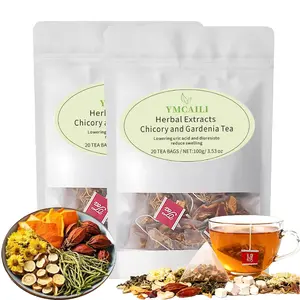 Chicory & Gardenia Herbal Tea 20 Bags Ready-to-Eat Orange Peel & Chrysanthemum Cool Relief Heat Vegan Healthy Beverage  ，a Traditional Healthy Tea for Men and Women, 100g Natural Ingredients Individually Packaged