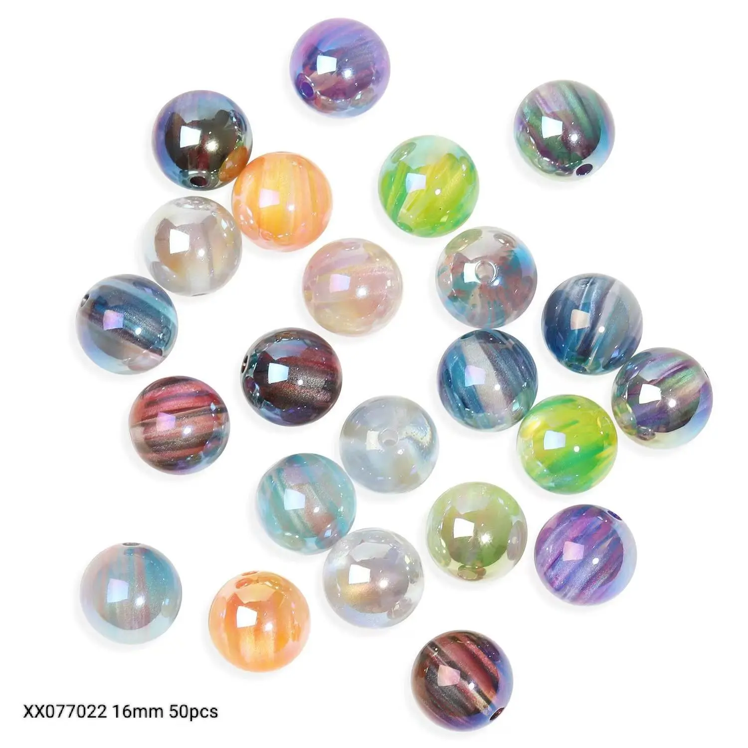 XX077022  16mm 50pcs Glinting Rain 