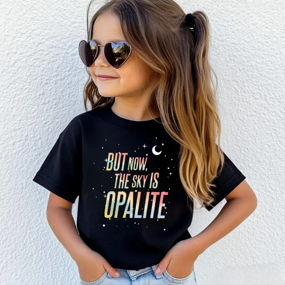 Opalite Showgirl Youth and Adult Shirt, the life of showgirl merch, showgirl merch, But Now The Sky Is Opalite, TS Inspired Kids Graphic Tee, Dancing In The Lightening