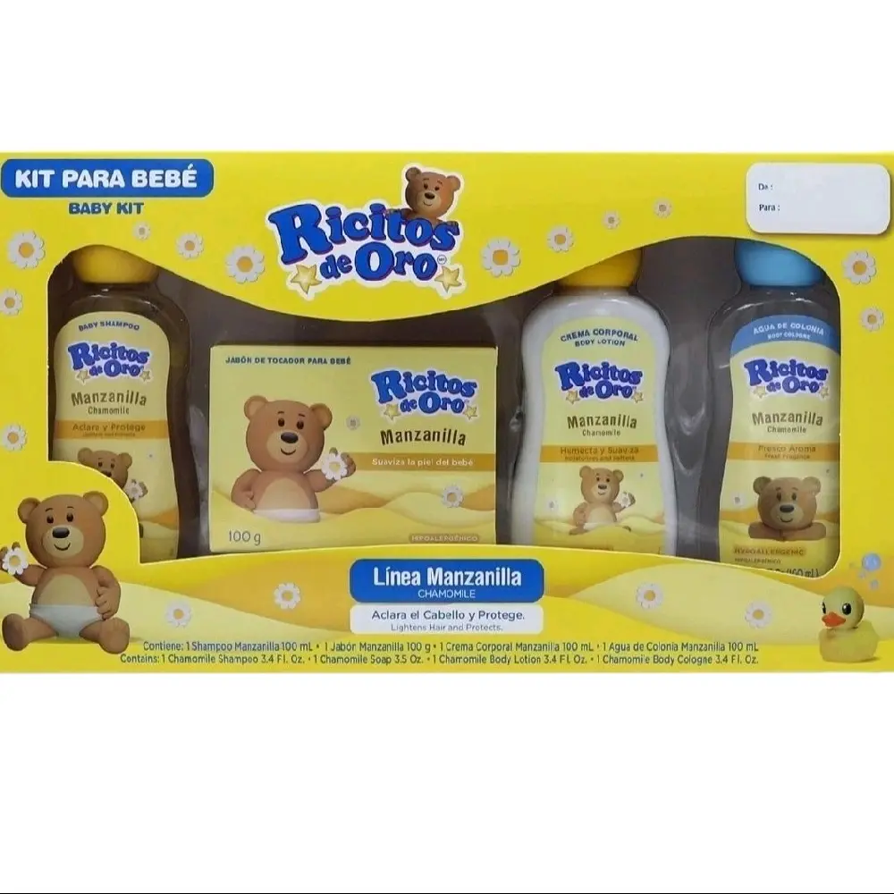 Rictos  Kit for Manzanilla - 100g - Includes 3 Bottles of Manzanilla Shampoo shampoo soap body cream kit Pack