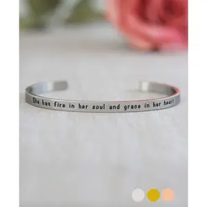 She Has Fire in Her Soul Inspirational Women's Cuff