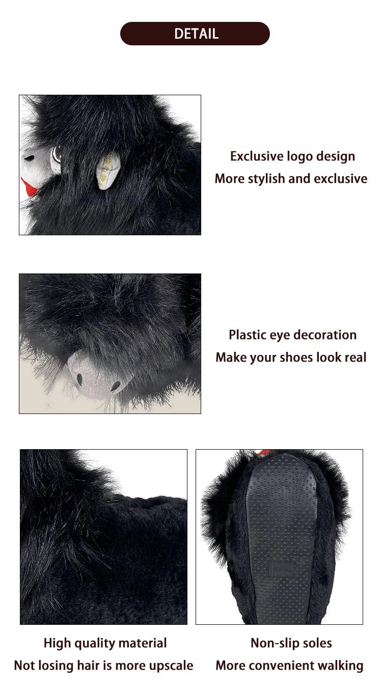 Yetbake Orangutan Winter Warm Plush Floor Lazy Shoes Men Women Unisex Indoor  Christmas Boots Anti-Slip Cotton Sneakers Lovers' House Slippers