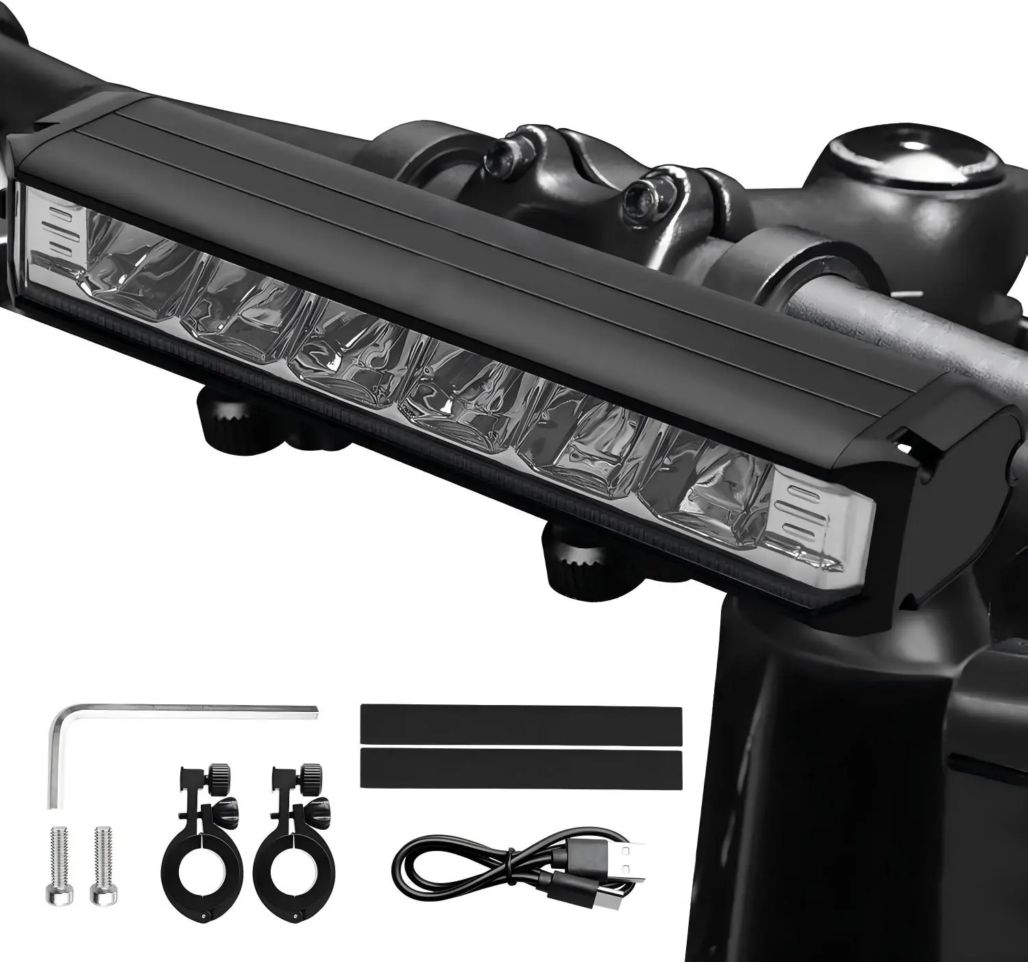 LED Bike Light with Mounting Kit and USB Cable for Enhanced Visibility and Safety