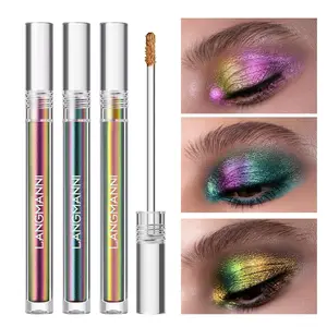 Metallic Liquid Chameleon Eyeshadow, Multi-Dimensional Eye Looks, Long-lasting Holographic Glitter Multichrome Eyeshadows Makeup (#Peacock+#GX002)