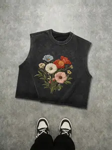 Men's Gothic Sleeveless Short Graphic Tank Top, Street High Street Cut, Pure Cotton Breathable Fabric, Casual Wear All Seasons