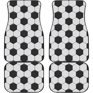 Soccer Ball Design Car Floor Mats Set | Front & Back | Vehicle Accessories | Universal Fit | Auto Interior Protection | Sports Theme Decor | Ideal Gift for Soccer Fans ﻿