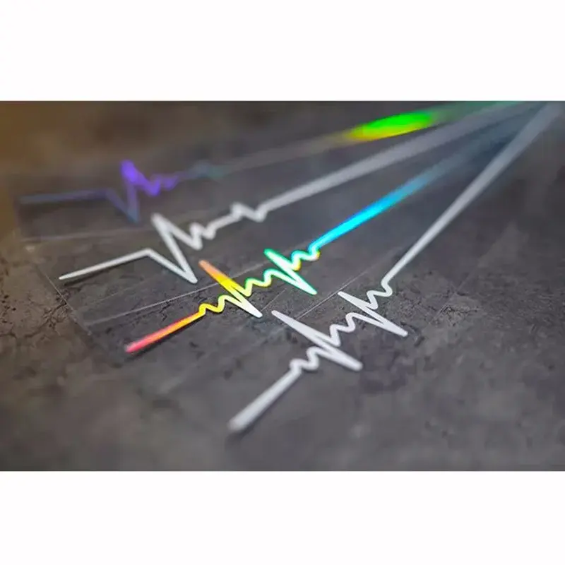 1Pair 25x4cm Heartbeat Heartbeat  Car Stickers Curve Heartbeat Creative Art Waterproof Glass Vinyl Film Decal Auto Accessories