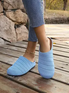 Comfortable Breathable Mesh Mule Slip-On Shoes, No Heel Design, Easy One-Step On, Casual Comfortable Footwear, Ideal for Relaxing Days