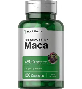 Horbäach Maca Root Capsules for Men and Women | 120 Pills | High Potency Extract | Non-GMO and Gluten Free Formula