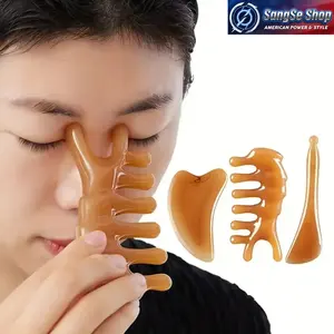 3-Piece Gua Sha Tool Set 2026 Trend Facial and Body Massage Scraping Tools Beauty Massagers Portable Spa Skincare Accessory for Daily Self-Care, Relaxation, Blood Circulation, Anti-Fatigue, and Gift for Women Men Wellness Routine
