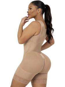 Stage 2 Full Body Faja | Colombian Powernet Open Bust Bodysuit | Butt Lifting + Waist Snatching | High Compression Sleeveless Shaper | Hourglass Sculpting | Zipper Front | Snatched Body