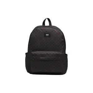 Vans Checkerboard Print Large-Capacity Zipper Backpack in Recycled Polyester for Men and Women