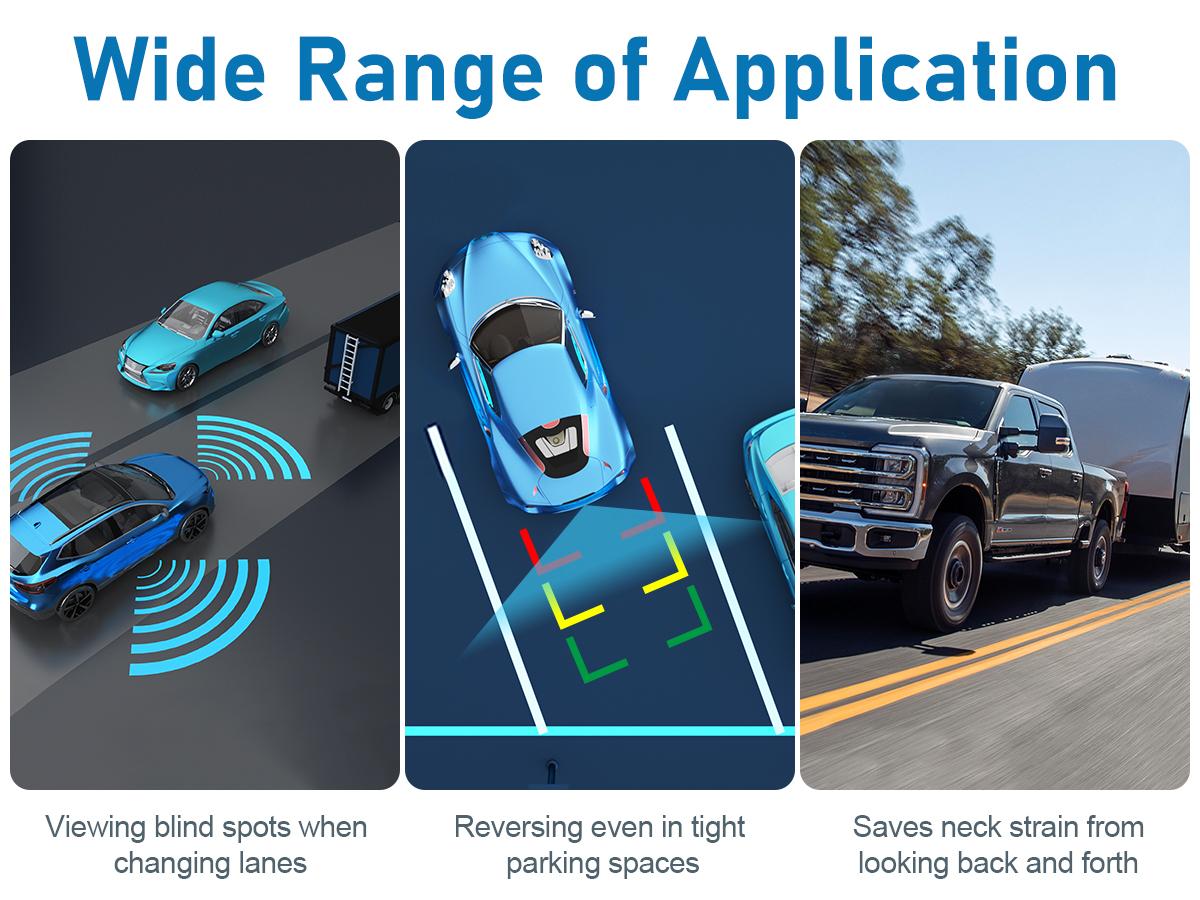 BUTOA-X RV Backup Camera No Delays 7 Inch HD 1080P Rear View Camera with IR Night Vision 2 Channels - IP69 Waterproof Reverse Camera for Truck Trailer Camper Tractor