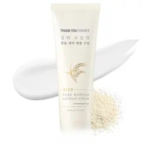 THANKYOU FARMER Rice Pure Barrier Capsule Cream - Moisturizing & Skin Barrier Cream | Hypoallergenic, Dermatologist Tested | Korean Skincare with Ceramide Capsules & Korean Rice Extract