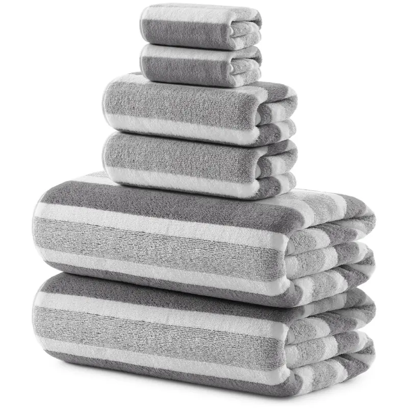 Soft Bath Towel Sets 6 Piece 100% Microfiber Absorbent Quick Dry Towels for Bathroom Spa, Gym 2 Bath Towel,2 Hand,2 Washcloths Absorbent Thickened Towels Premium Towel Set Quick Drying Towel