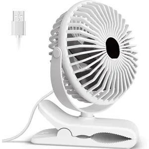 Clip on Fan, 360? Rotation Quiet  Fan with  Airflow,3 Speeds, Portable Small Fan with Sturdy Clamp, Personal Cooling Fan for Office Table Bedroom Kitchen