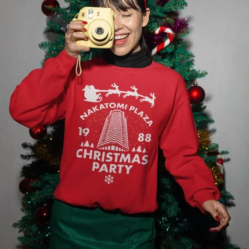 [Sale off up to 50%] Nakatomi Plaza Christmas Party 1988 Sweatshirt, Funny Xmas Holiday Sweat, Retro 80s Die Movie Fan Gift, Festive Holiday Jumper,Christmas Tee