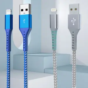 2PCS-IPhone Charger Cord USB Cable Lightning For iPhone 14 13 12 11 Pro Max X XS XR 7 8 6 Plus iPad Charger Cord Nylon Braided Cables-10ft