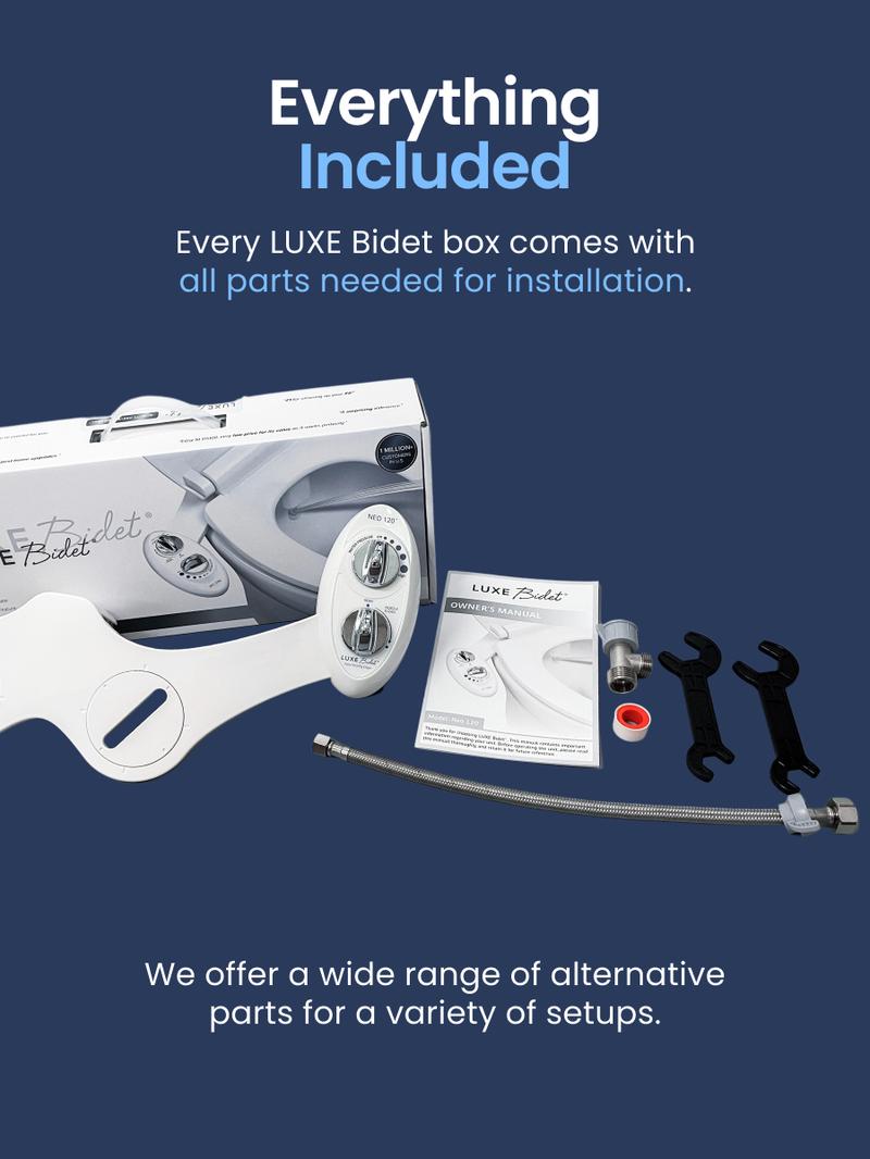 LUXE Bidet NEO 120 - Rear Wash, Self-Cleaning Nozzle, Fresh Water Non-Electric Bidet Attachment for Toilet Seat, Adjustable Water Pressure