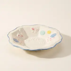 Underglaze Cartoon Ceramic Deep Plate · 8.5"