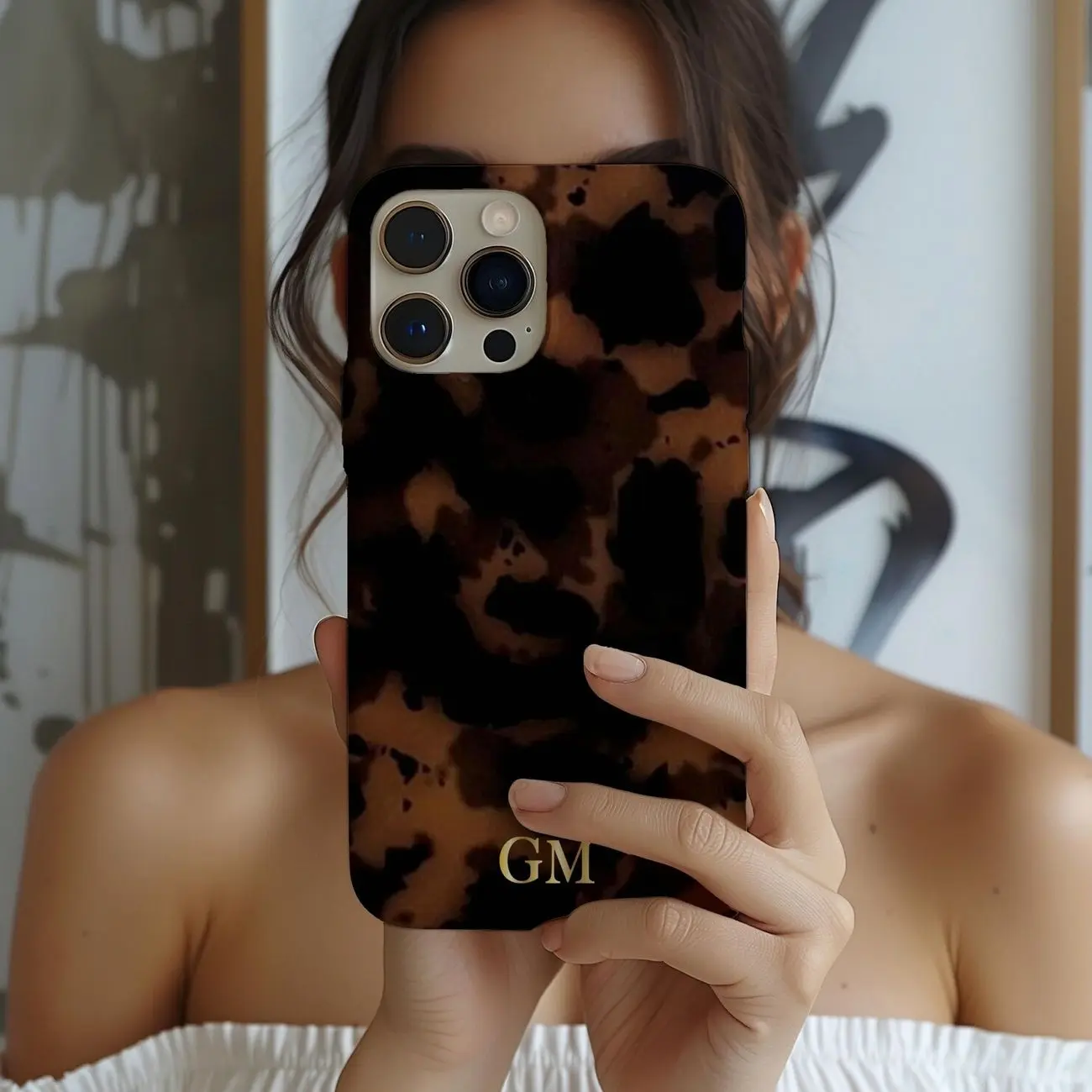 Tortoise Shell Phone Case, Boho Personalized Name Gift For Her, iPhone 15, 14, 13, 12, 11, iPhone 16 Pro Max Case, Samsung S24 S23 S22 S21