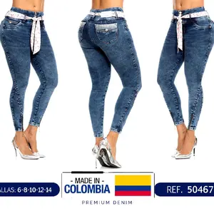 Colombian Push-up Jeans Various designs with rhinestone decoration Size 8 COL Skinny