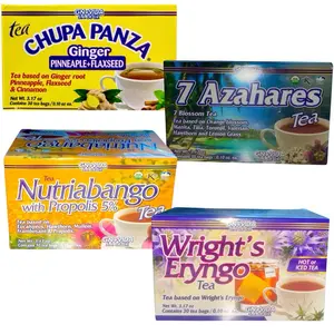 Chupa Panza Tea Ultimate Tea Bundle - 7 Azahares, Nutriabango, Wrights Eryngo, Chupa Panza 30 Tea Bags each Herbal Fruit GN+VIDA