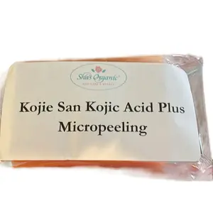 Sha's Kojie San kojic Acid Peeling Soap with Glycol 4 oz Vegan Cruelty Free Exfoliating Body micro peeling with AHA, Pumice, Witch Hazel & Niacinamide for Soothing and Redness Clear Smooth Acne Exfoliate