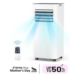 COWSAR 8,000/10,000 BTU Portable Air Conditioners Cool Up to 350/450 Sq.Ft, 4 Modes Portable AC Unit with Remote Control/LED Display/24Hrs Timer/Installation Kits for Bedroom/Home/Office/Dorms, White