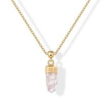 Rose Quartz Crystal - Yellow Gold