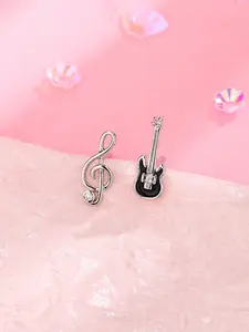 Black Guitar Note Stud Earrings: Cool and Edgy Mastoid Studs Perfect for Western Music Festivals and Rock Concerts the Ideal Gift for a Friend