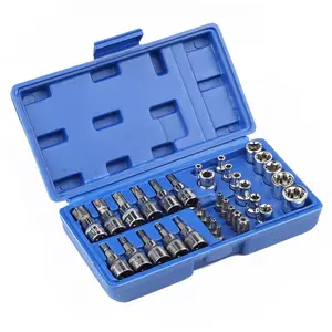 34Pcs Drive Male Female Torx Star Bit Socket E-Socket Set Handheld Tool For Car