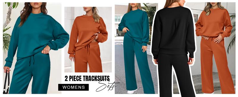 PrettyGarden Women's 2 Piece Outfits Long Sleeve Pullover Tops And Long Pants Lounge Sets Tracksuit