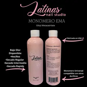 Latinas Nail Studio Nail Primer 2-1 with Vitamins: Acid-Free Natural Nail liquid and Primer & Protein Bonding Acrylic Kit Gel Polish Superior Bonding Acrylic Supplies Profession Salons