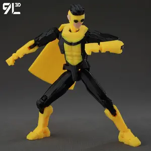 9L3D Invincible Figure Titan Dummy13 Lucky13 Toys Multi-Joint Articulated Action Figure Boys Doll Black Yellow Collectible Model