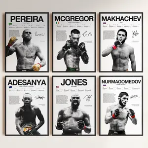 [SALE UP TO 41%] [UNFRAMED] Jones McGregor Khabib Islam Adesanya Pereira Poster Bundle, MMA Legends Wall Art for Fans Home Decor
