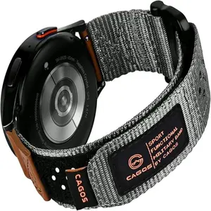 【Birthday Gifts】[Only band no watch] Grey Wearable Nylon Men Bands for Samsung Galaxy Watch 6 47mm,Galaxy Watch 5 4 40/44mm,Galaxy Watch 5 Pro 45mm,Galaxy Watch 4 42/46/20mm watch  handle Stainless Steel Silicone Sport Band