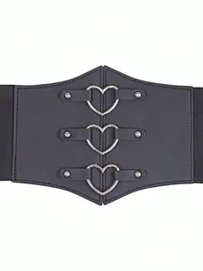 Women's PU Leather Dress Coat with Elastic Waistband, Fashionable Daily and Holiday Wear, Slimming and Abdominal Control Belt