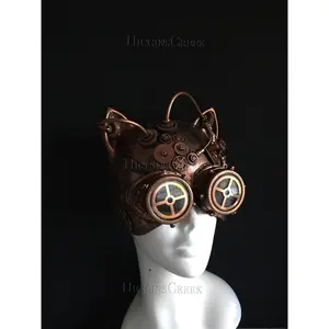 Steampunk Cat Mask - Copper