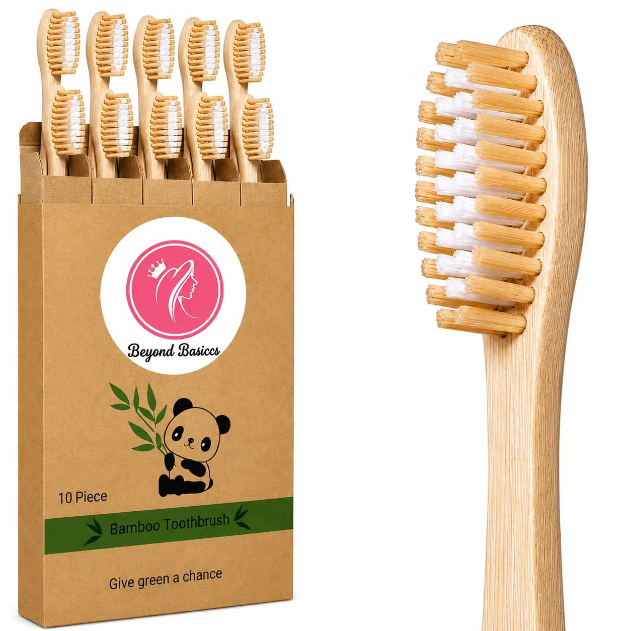Bamboo Toothbrushes 10 Pack BPA Free Soft Bristles Toothbrush , Eco Friendly Toothbrush